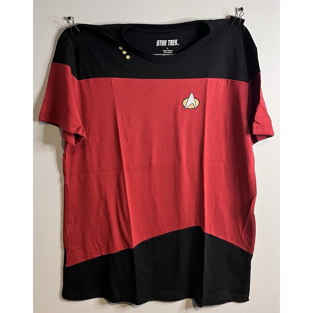 Star Trek: The Next Generation Command Uniform TShirt Size Sz Lrg Burgundy